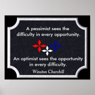 The Optimist - Winston Churchill citaat - print