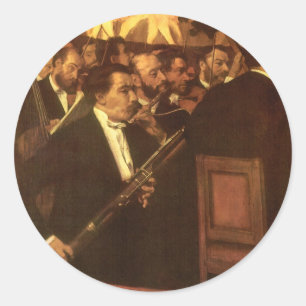 The Orchestra of Opera by Edgar Degas, Vintage Art Ronde Sticker