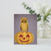 The Owl and the Jack O Lantern Briefkaart (Staand voorkant)