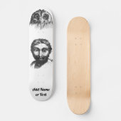 The Owl Man Funny Scary Eyes Voeg naam of tekst to Skateboard (Voorkant)