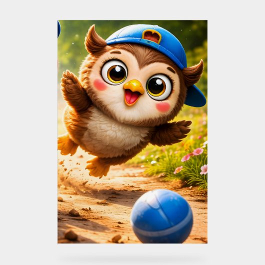 The owl playtime vibrant vertical nursery wall pos (Recto)