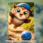 The owl playtime vibrant vertical nursery wall pos (Neutre)