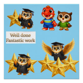 The owl star series collection well done achieveme perfect poster