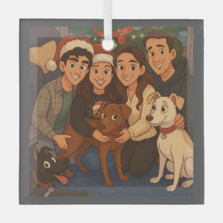The pack at Christmas  Glas Ornament