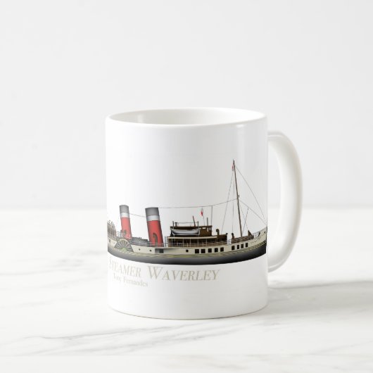 The Paddle Steamer Waverley by Tony Fernandes Koffiemok (Voorkant rechts)