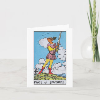The Page of swords blank card Kaart