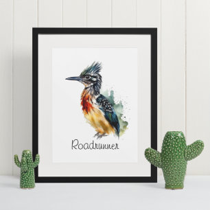 The Painted Runner, Waterverf Roadrunner op maat Poster