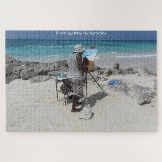 The Painter on the Beach Barbados. Jigsaw Puzzle (Horizontal)