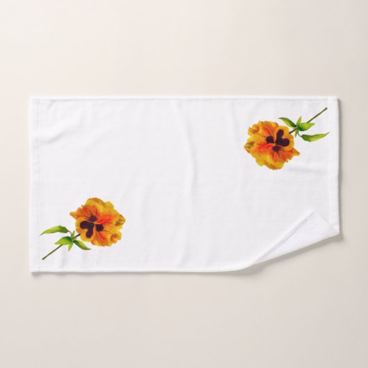 'The Pansy Party' op een badkamerhanddoekset (II) Bad Handdoek (Handdoek)