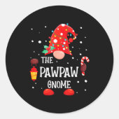 The Pawpaw Gnome Matching Family Christmas Gnome P Ronde Sticker (Voorkant)
