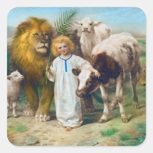 The Peace, 1896, door William Strutt Vierkante Sticker (Voorkant)