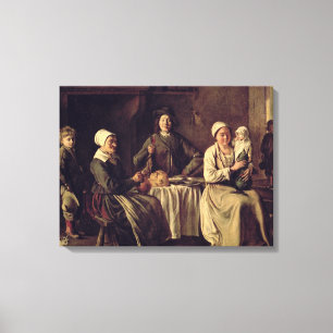 The Peasant Family, 1642 (olie op doek) Canvas Afdruk