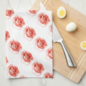 thé pêche serviette de cuisine rose (Quart Plié)