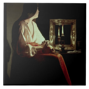 The Penitent Magdalen, c.1638-43 (olie op canvas) Tegeltje