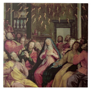 The Pentecost, c.1598 (olie op het paneel) Tegeltje