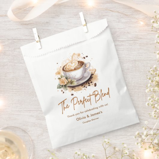 The Perfect Blend Coffee Wedding Couples Shower  Bedankzakje (Geknipt)