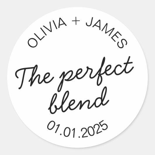 The Perfect Blend Labels | Rond Wit Mat (Voorkant)