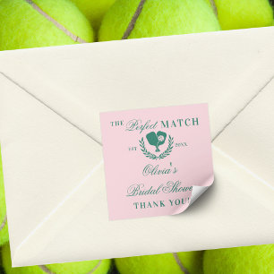 The Perfect Match Pickleball Club Bruidsfeest Vierkante Sticker