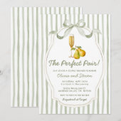 The Perfect Pair Couples Shower Pear Invitation (Devant / Derrière)