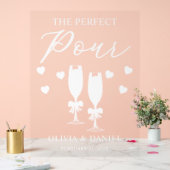 The Perfect Pour Custom Wedding Acryl Bord (Huwelijk)