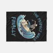 The Perfect Wave Finally Funny Skeleton Surfer Sur Fleece Deken (Voorkant (Horizontaal))