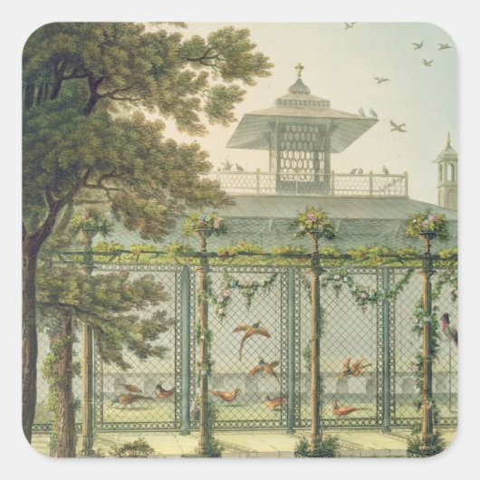 The Pheasantry , gegraveerd door Joseph Constantin Vierkante Sticker (Voorkant)