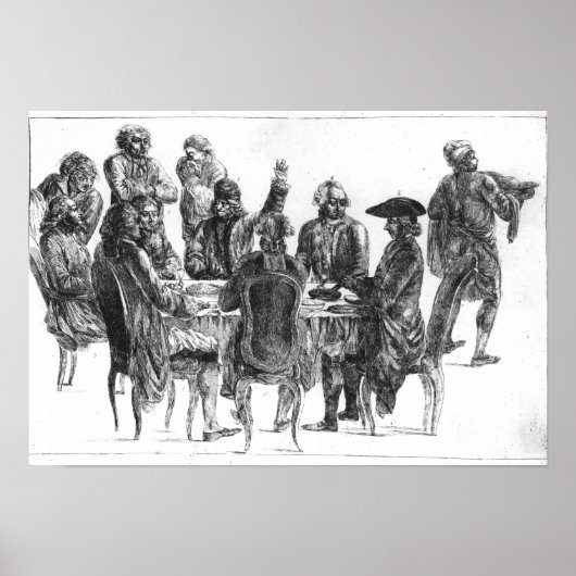 The Philosophers at Supper, c.1750 Poster (Voorkant)