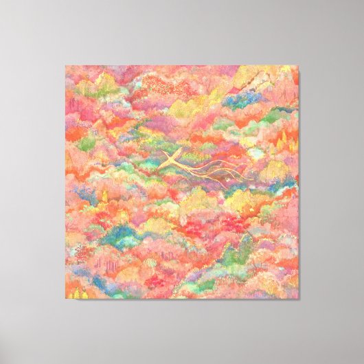 The Phoenix's Flight to Paradise Canvas Afdruk (Voorkant)