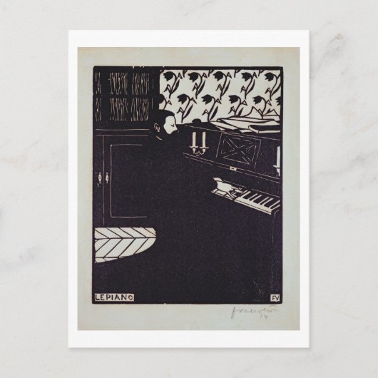 The Piano, 1914 (houtsnip) Briefkaart (Voorkant)