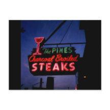 The Pines, Forest Park Il. Neon Post Card
