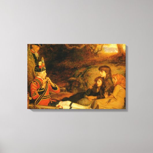 The Piper (door John Everett Millais) Canvas Afdruk (Voorkant)
