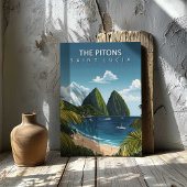 The Pitons St Lucia Travel Canvas Wall Decor Afdruk