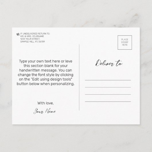 "The Place" - Midden-Oosten / Orient Desert Schild Briefkaart (Achterkant)