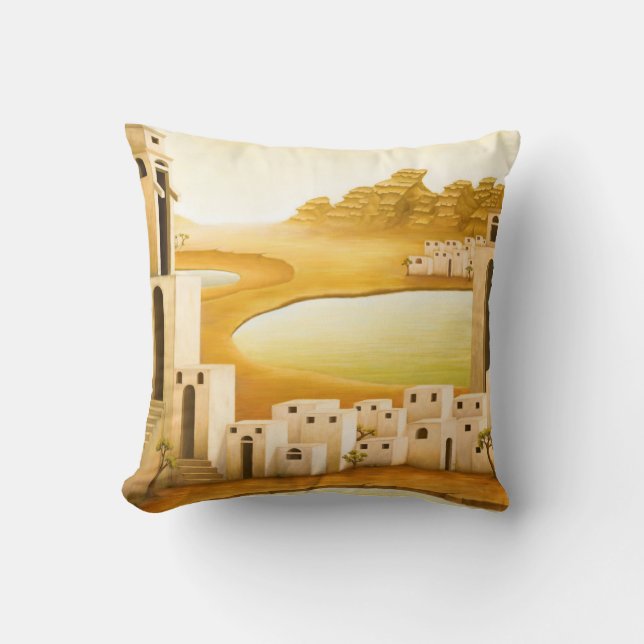 "The Place" - Midden-Oosten / Orient Desert Schild Kussen (Voorkant)