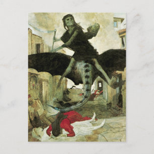 The Plague by Arnold Bocklin, Vintage Symbolism Briefkaart