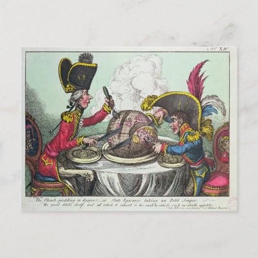 The Plum Pudding in Danger, 1805 Briefkaart (Voorkant)