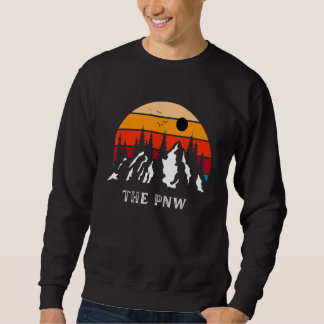The Pnw Souvenir Retro Sunset Mountains Trui