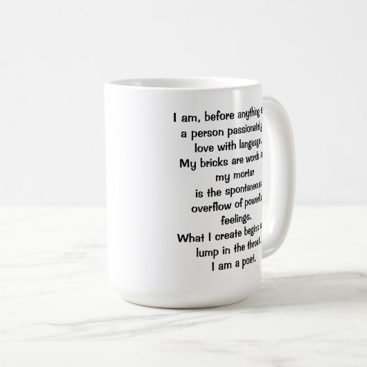 The Poet's Creed Mug Koffiemok (Voorkant rechts)