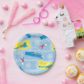 The Polar Express | Retro Train & Ticket Pattern Papieren Bordje (Feest)