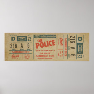 The Police-concertkaart – Vintage Rock-muurkunst Poster