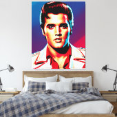 The Pop Art King of Rock Canvas Afdruk (Insitu (Slaapkamer))