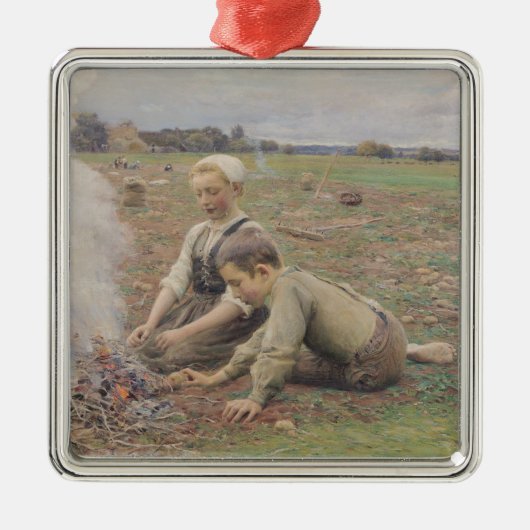 The Potato Gatherers, 1898 Metalen Ornament (Voorkant)