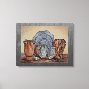 "The Potter's Pots" Fine Art still life Canvas Afdruk