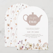 Thé Pour Deux Arches Floral Invitation Anniversair (Devant / Derrière)