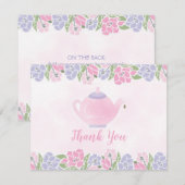 Thé pour deux cartes de remerciements de baby (Devant / Derrière)