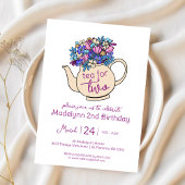 Thé pour deux Floral 2ème Anniversaire Invitation 