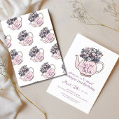 Thé pour deux Floral 2ème Anniversaire Invitation 