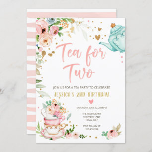 Thé pour deux invitations anniversaire Floral Tea 