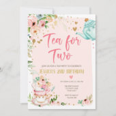 Thé pour deux invitations anniversaire Floral Tea  (Devant)