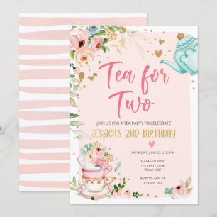Thé pour deux invitations anniversaire Floral Tea 
